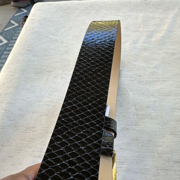 Banana Republic Black Leather Statement Belt L (NEW) - Picture 5 of 8